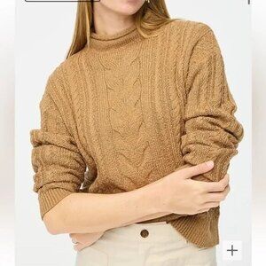 J.Crew Rollneck™ Cable sweater (Camel, Size:‎ Small)